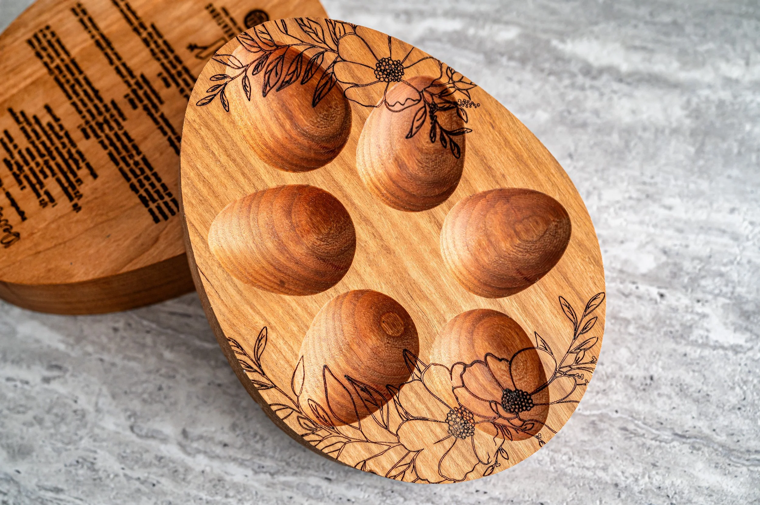 Personalized Mini Egg Tray | Custom Engraved Wooden Deviled Egg